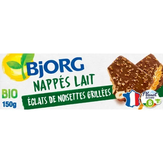 Biscuits nappés chocolat au lait noisettes Bio