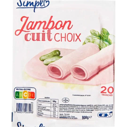 Jambon cuit choix