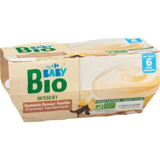Dessert bébé dès 6 mois semoule vanille