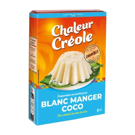 Préparation dessert flanc blanc manger coco