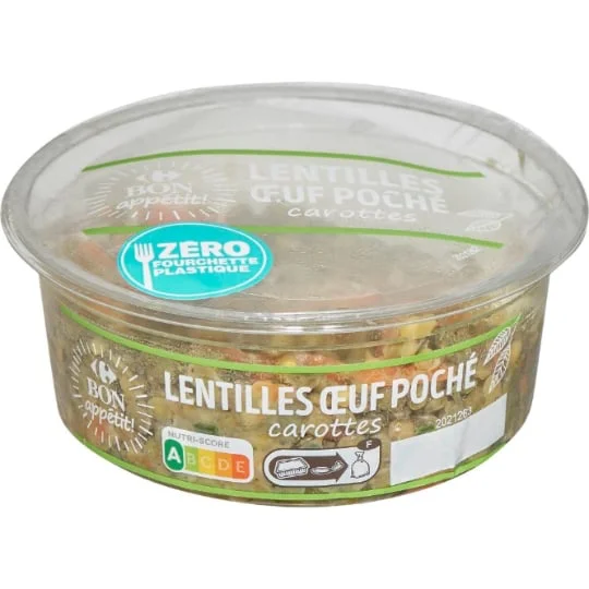 Salade lentilles Oeuf poché