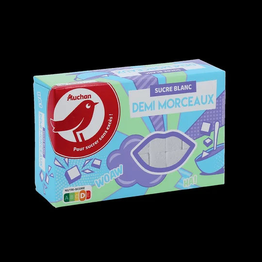Sucre blanc en demi-morceau