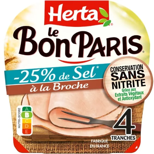 Jambon à la broche sel réduit conservation sans nitrite Le Bon Paris