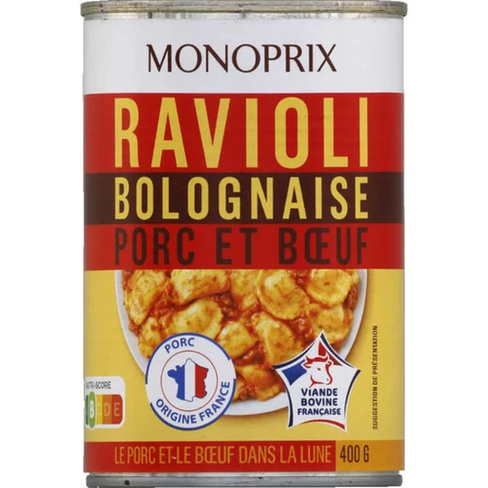 Ravioli bolognaise porc et boeuf