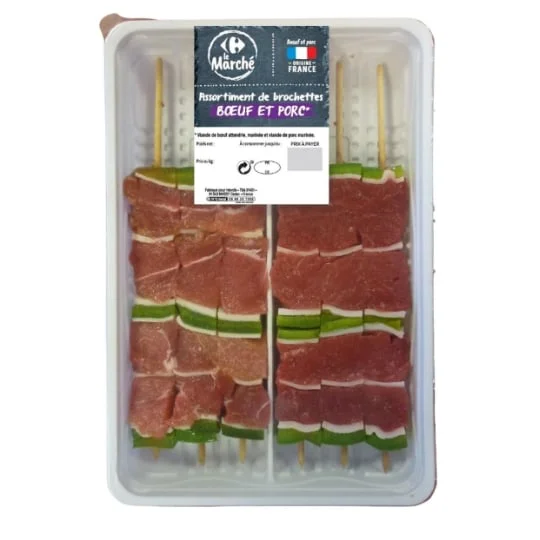 Brochettes de boeuf et porc