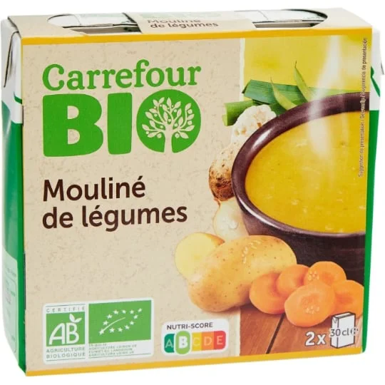 Soupe bio mouliné de légumes