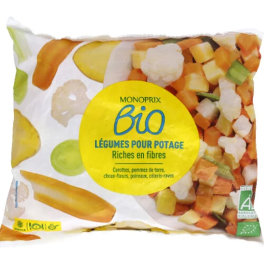 Légumes pour potage bio, surgelés