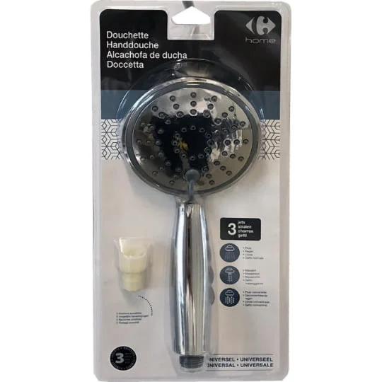 Pommeau de douche chromé 3 jets