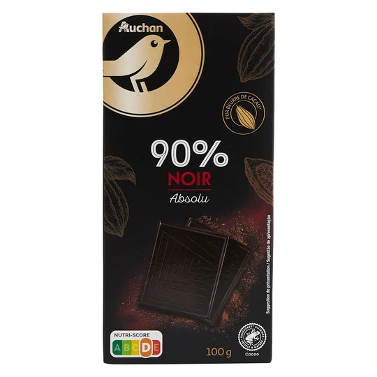 Tablette de chocolat noir absolu dégustation 90%