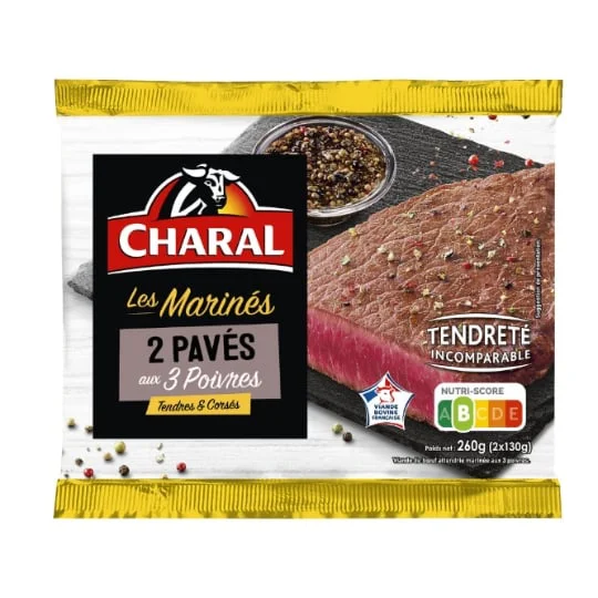 Pavés de boeuf marinés 3 poivres