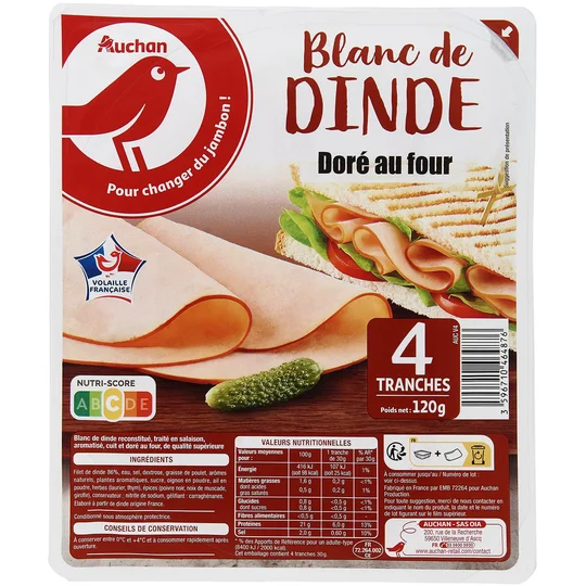 Blanc de dinde doré au four