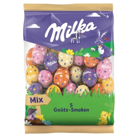 Petits oeufs chocolat au lait assortiment mix 5 goûts