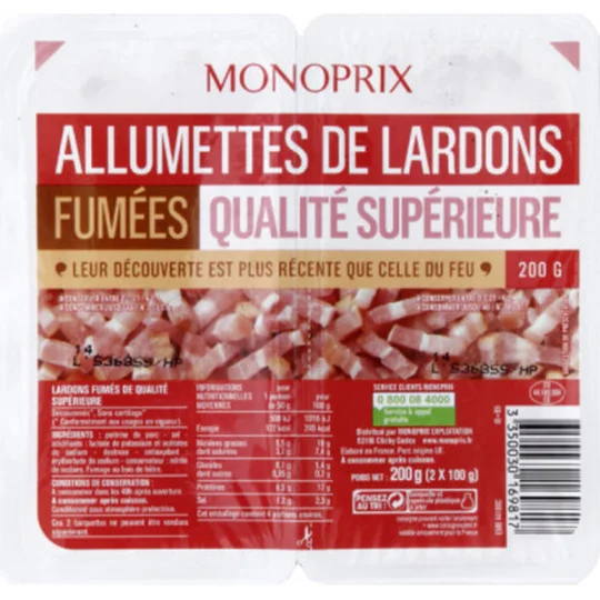 Allumettes de lardons fumées qualité supérieure