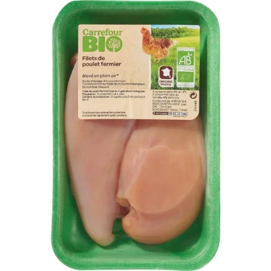 Filets de poulet bio fermier jaune