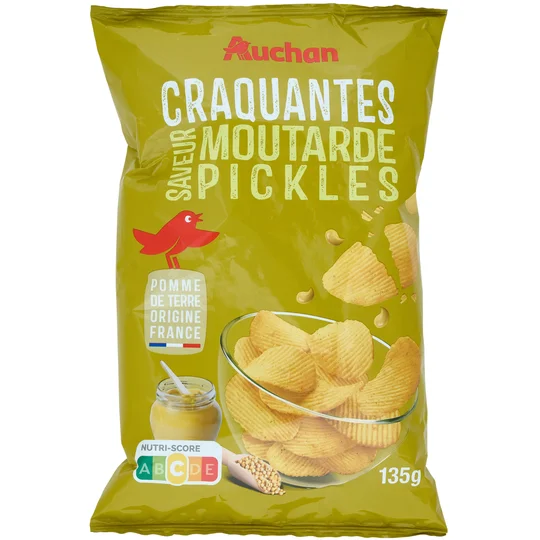 Chips ondulées saveur moutarde pickles