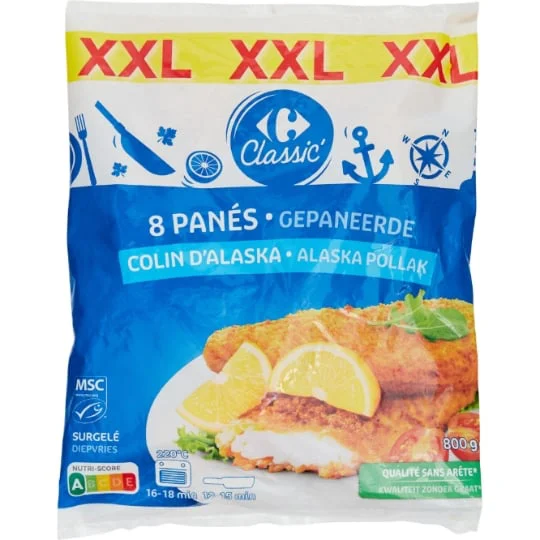 Poisson pané colin d'Alaska
