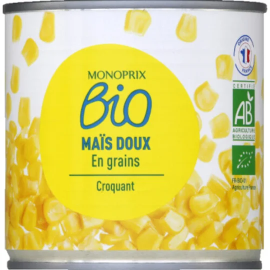 Maïs doux en grains bio