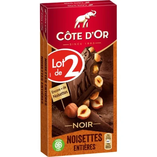 Chocolat noir noisettes entières