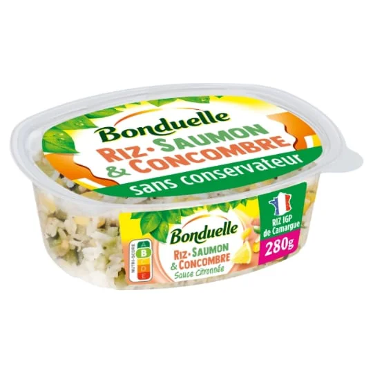 Riz saumon et concombres