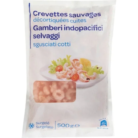 Crevettes sauvages décortiquées cuites