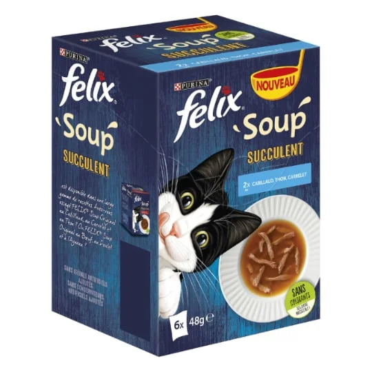 Aliment pour chat soupe de poisson