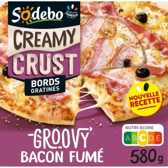 Pizza crust bacon fumé