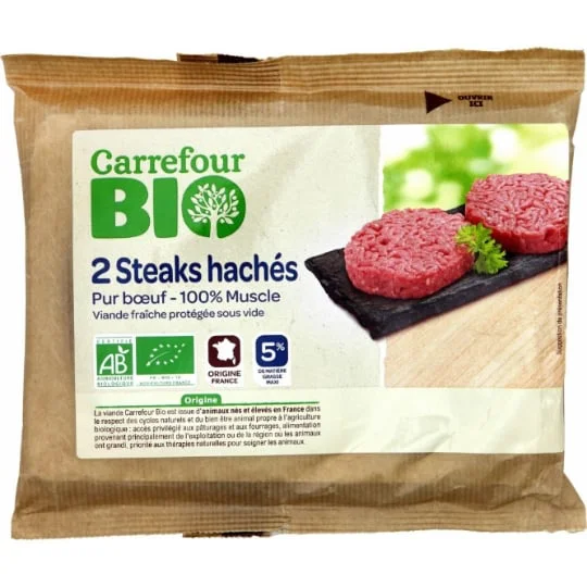 Steaks hachés Viande bovine 5% MG