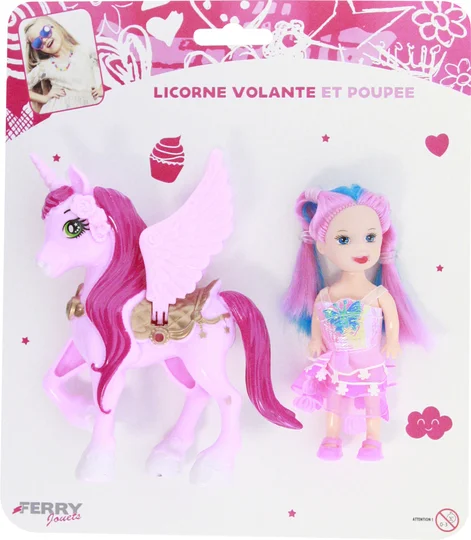 Licorne volante et poupée