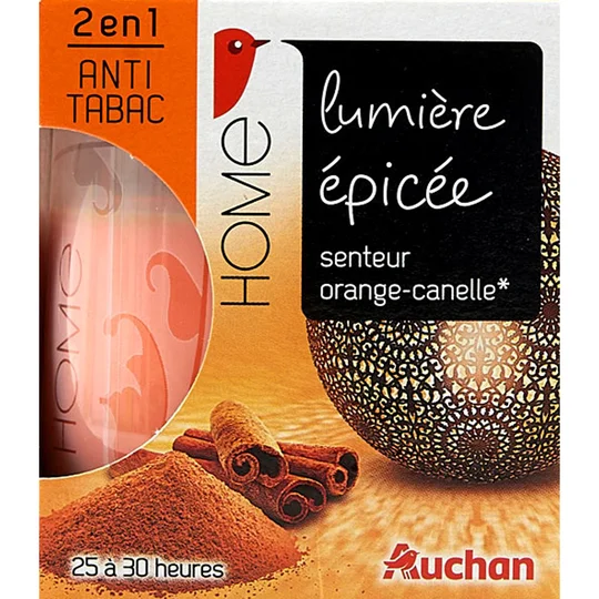 Bougie anti-tabac senteur orange cannelle
