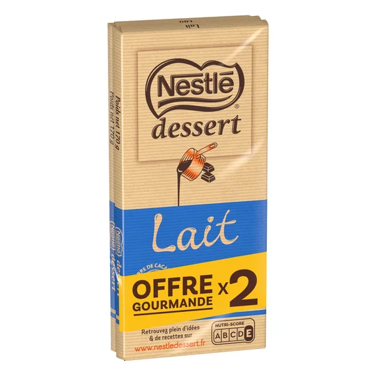 Tablette de chocolat au lait pâtissier