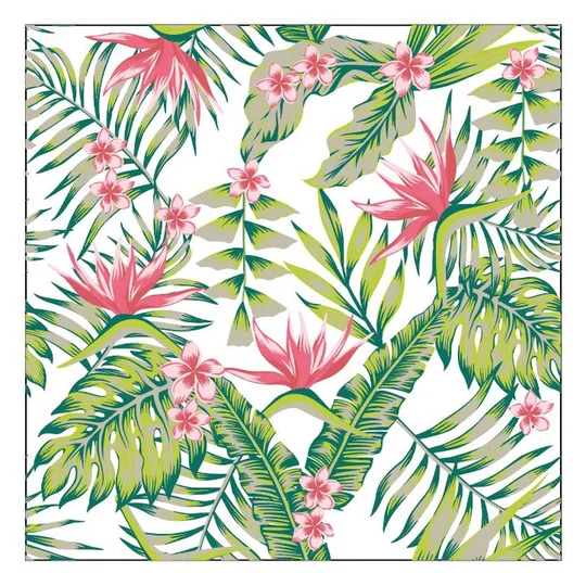 Serviettes décorées 33cm 3 plis décor paradise flower
