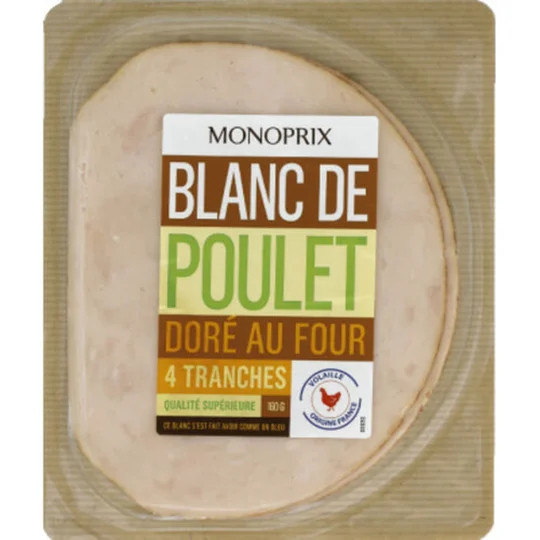 Blanc de poulet doré au four