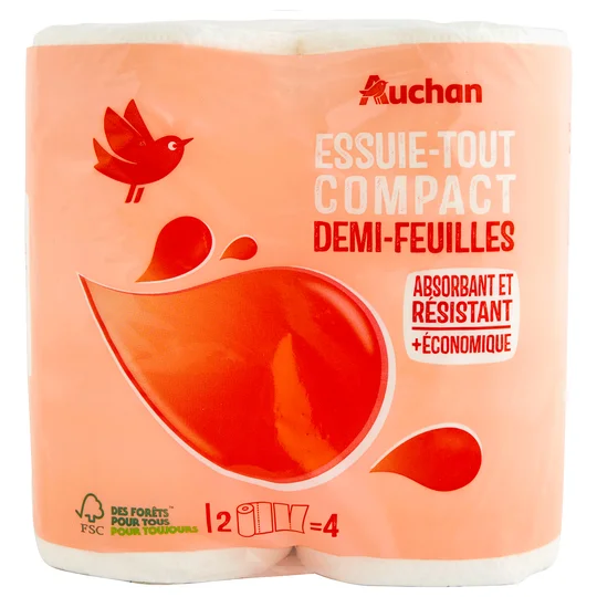Essuie tout demi feuilles compact