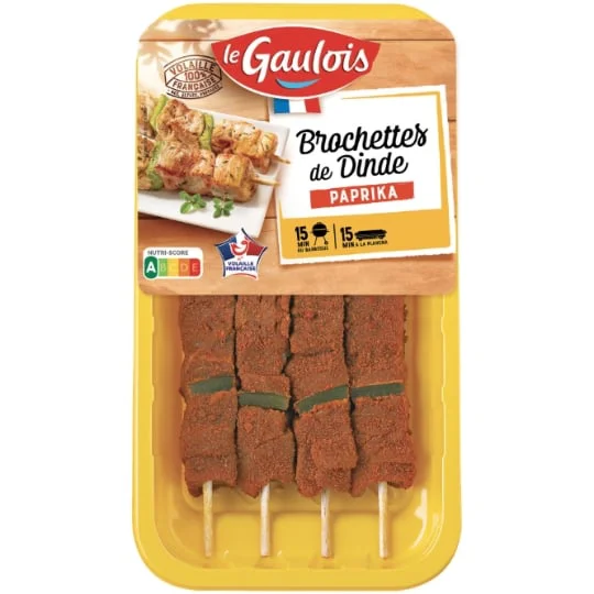 Brochette de dinde paprika
