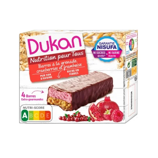 Barres céréales à la grenade, cranberries et framboise