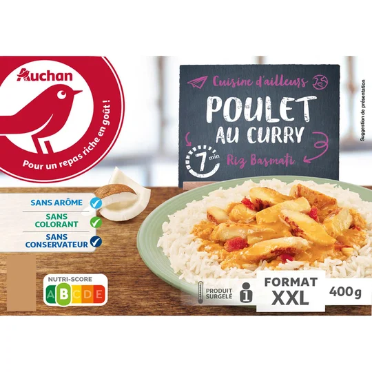 Poulet curry et riz basmati