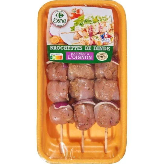 Brochettes de dinde à l'oignon