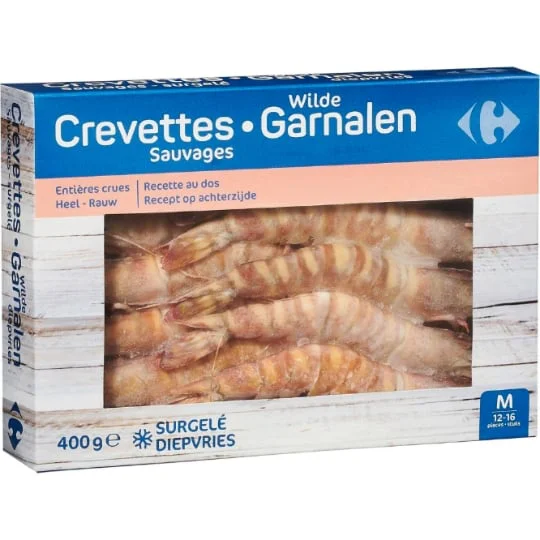 Crevettes entières crues 12/16