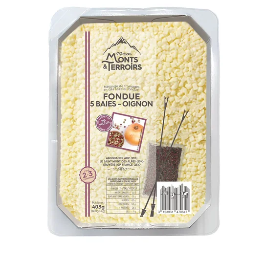 Mélanges de fromages spécial fondue 5 baies oignon