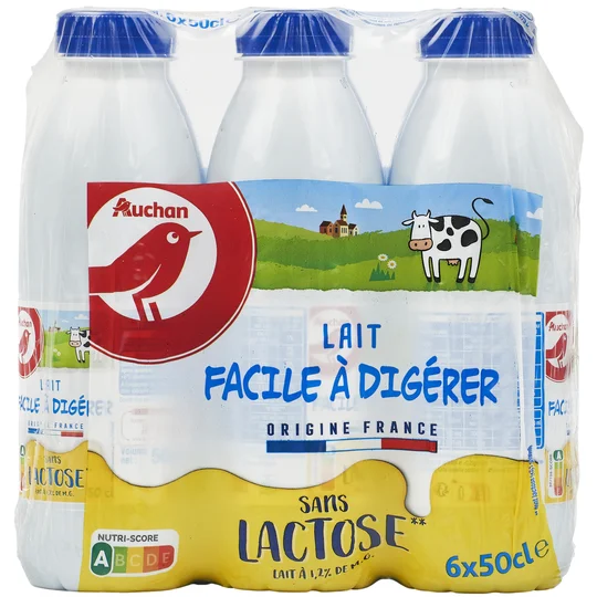 Lait facile à digérer sans lactose UHT