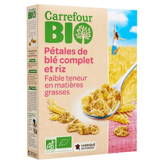 Céréales pétales de blé complet et riz