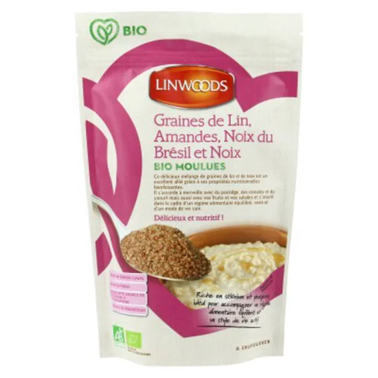 Graines De Lin, Amandes, Noix Du Brésil & Noix Moulues Bio