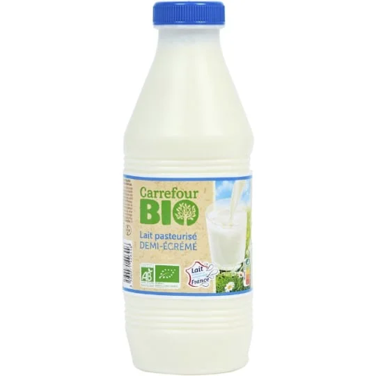 Lait bio demi-écrémé