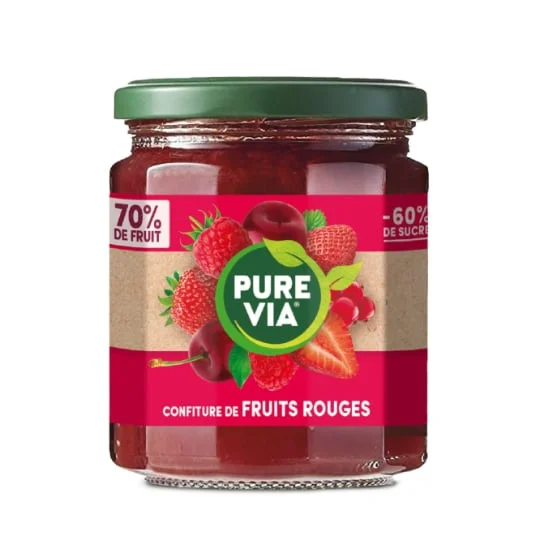 Confiture de fruits rouges réduit en sucres