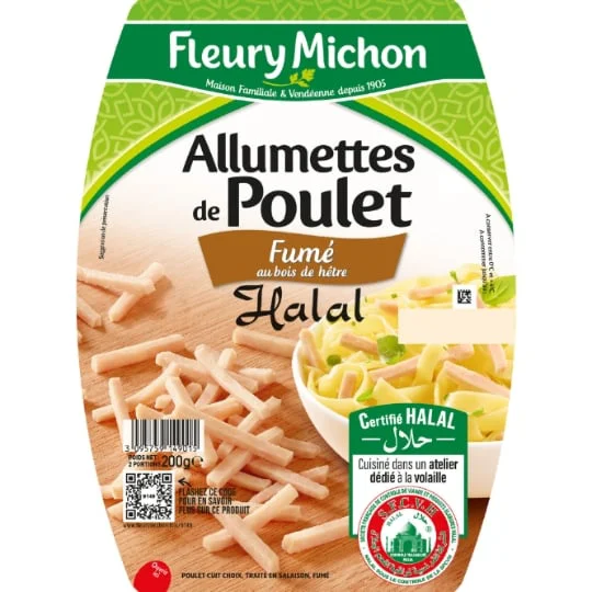 Allumettes de poulet fumées halal