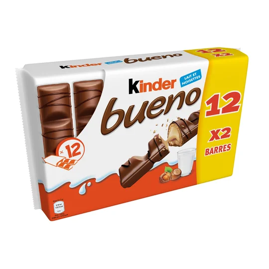 Barres chocolatées chocolat au Lait x12