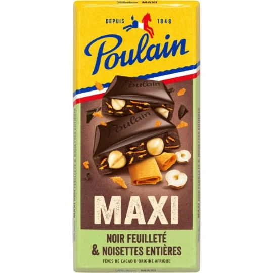 Chocolat noir feuilleté & noisettes entière