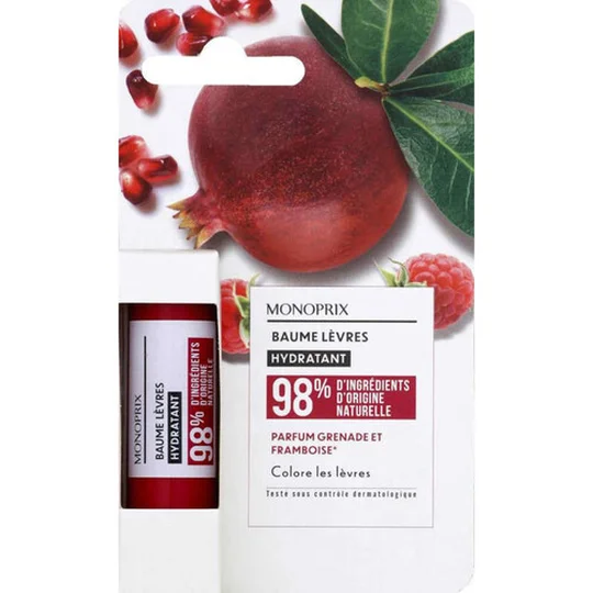 Baume lèvres fruits hydratant fruits rouges