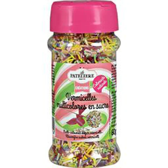 Vermicelles multicolores en sucre