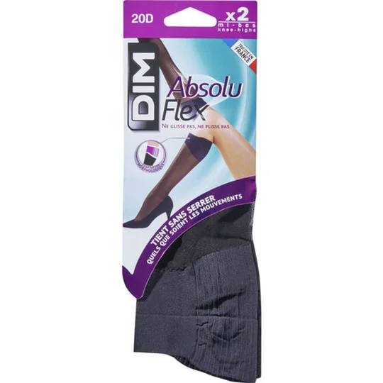 Lot X2 Mi-Bas Flexibles , Noir, 20D